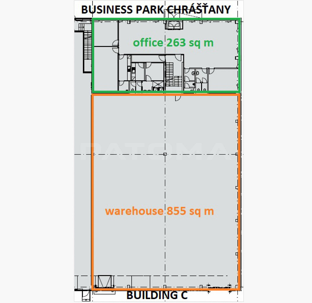 Pronájem skladovacích prostor 855 m² – fotografie 3