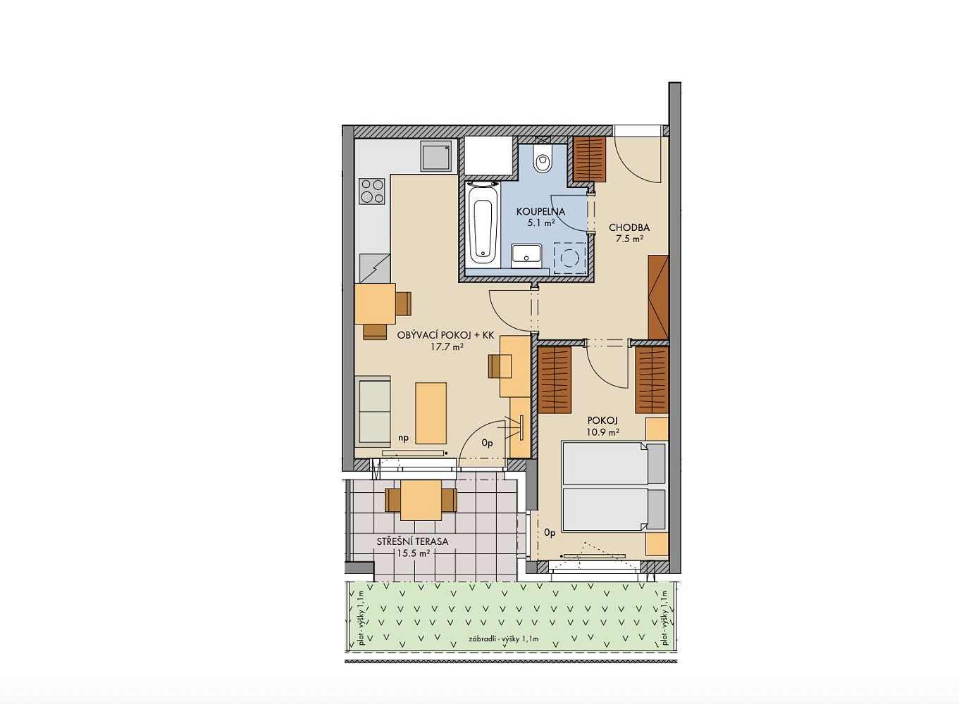 Prodej bytu 2+kk 43 m² – fotografie 2