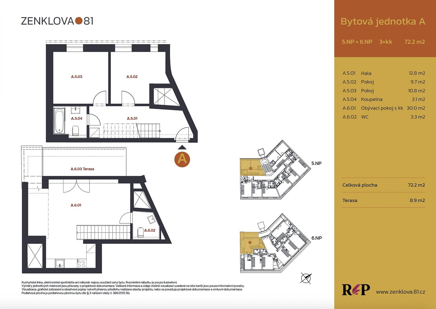 Prodej bytu 3+kk 72 m² – pohled 5