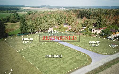 Prodej stavebního pozemku 916 m², Dobříš, okres Příbram