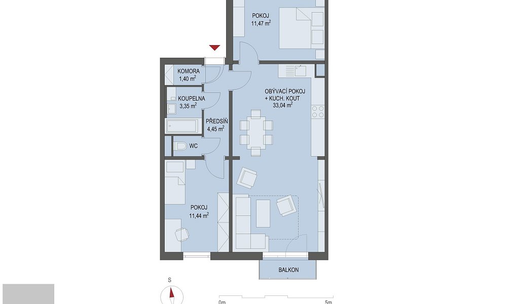 Prodej bytu 3+kk 68 m², Nehvizdy – náhled fotky 5