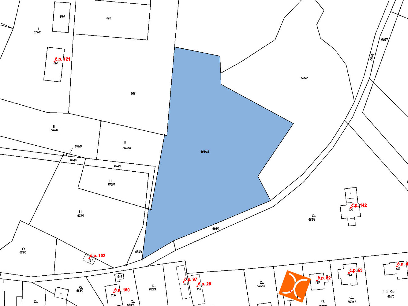 Prodej pozemku 4 212 m² – pohled 2