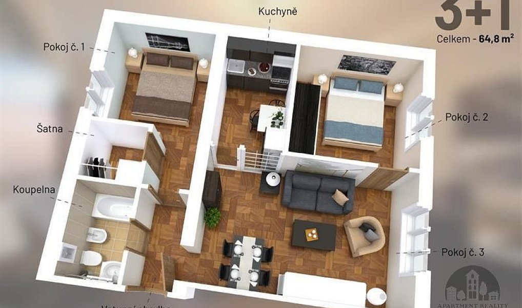 Prodej bytu 3+1 65 m², Praha – náhled fotky 15