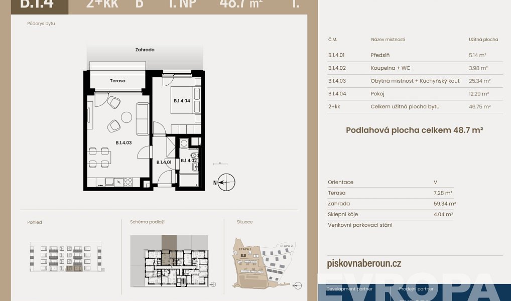 Prodej bytu 2+kk 48 m², Beroun – náhled fotky 14