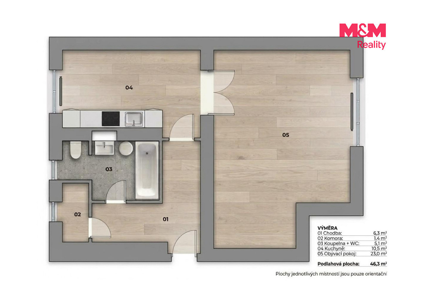 Prodej bytu 1+1 46 m² – fotografie 5