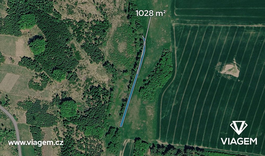Prodej pole 514 m², Kamenice – náhled fotky 2