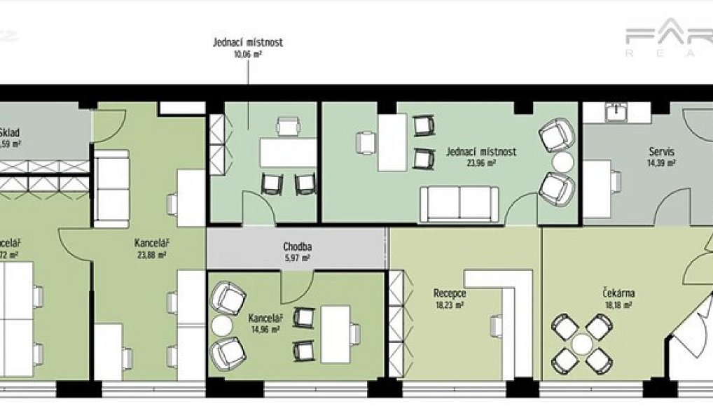 Pronájem kanceláře 194 m², Praha – náhled fotky 8