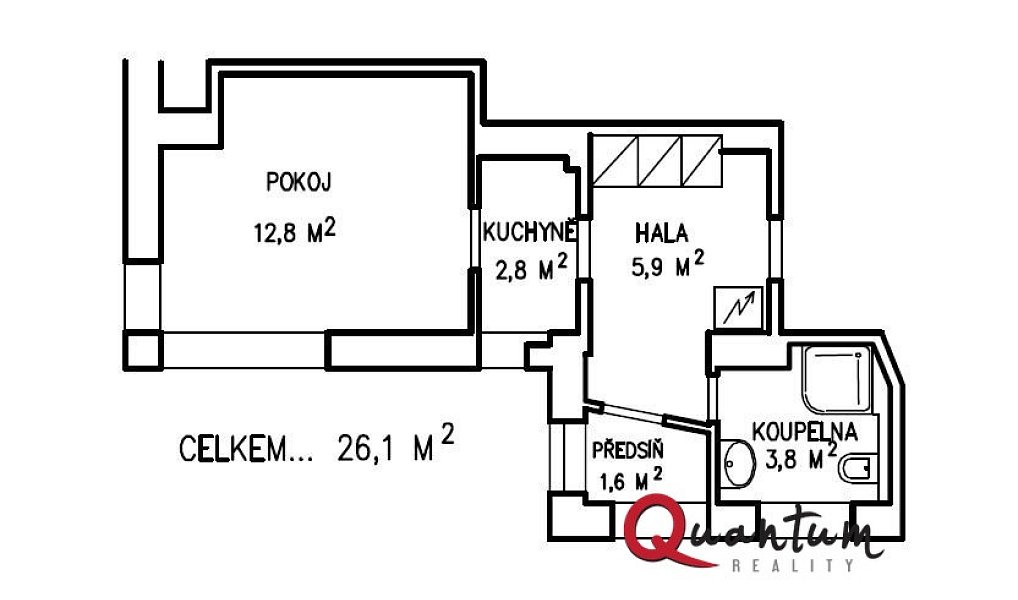 Pronájem bytu 1+kk 26 m², Praha – náhled fotky 15