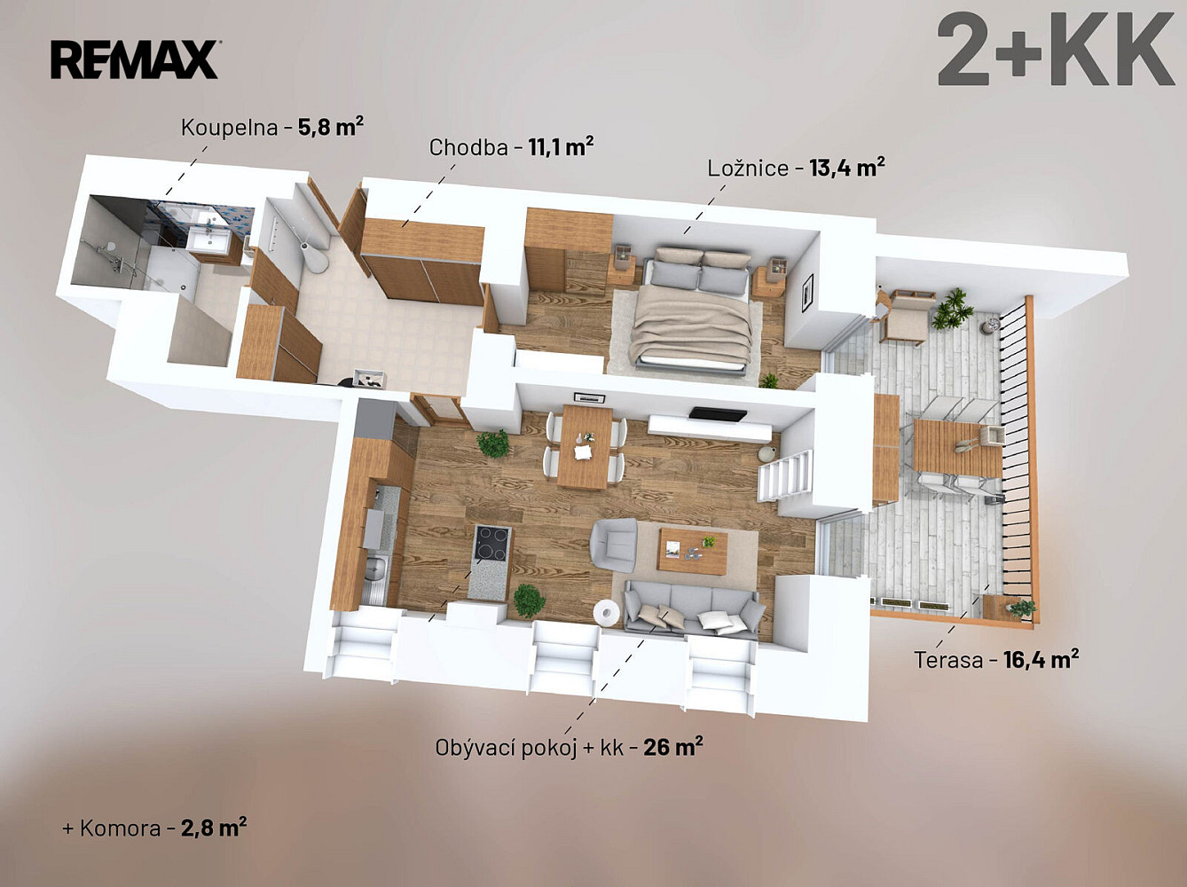 Prodej bytu 2+kk 56 m² – fotografie 4