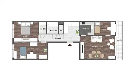 Pronájem bytu 4+kk 87 m²