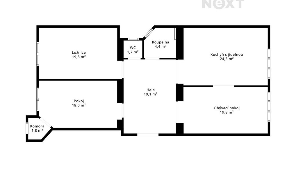 Pronájem bytu 3+1 93 m², Praha – náhled fotky 20