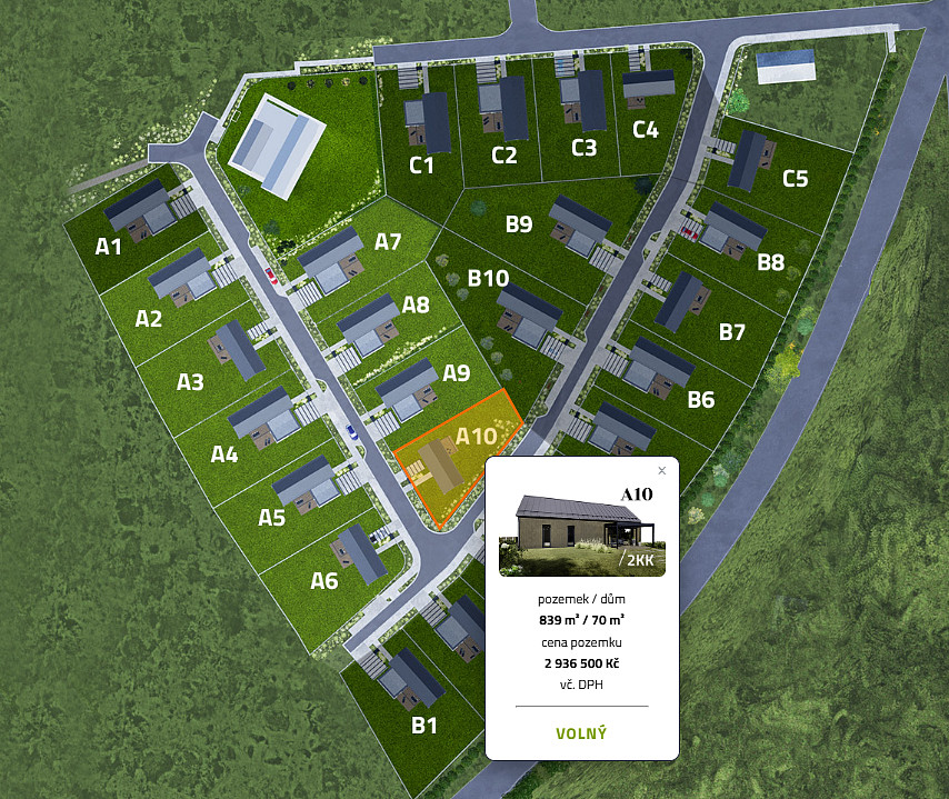 Prodej stavebního pozemku 839 m²