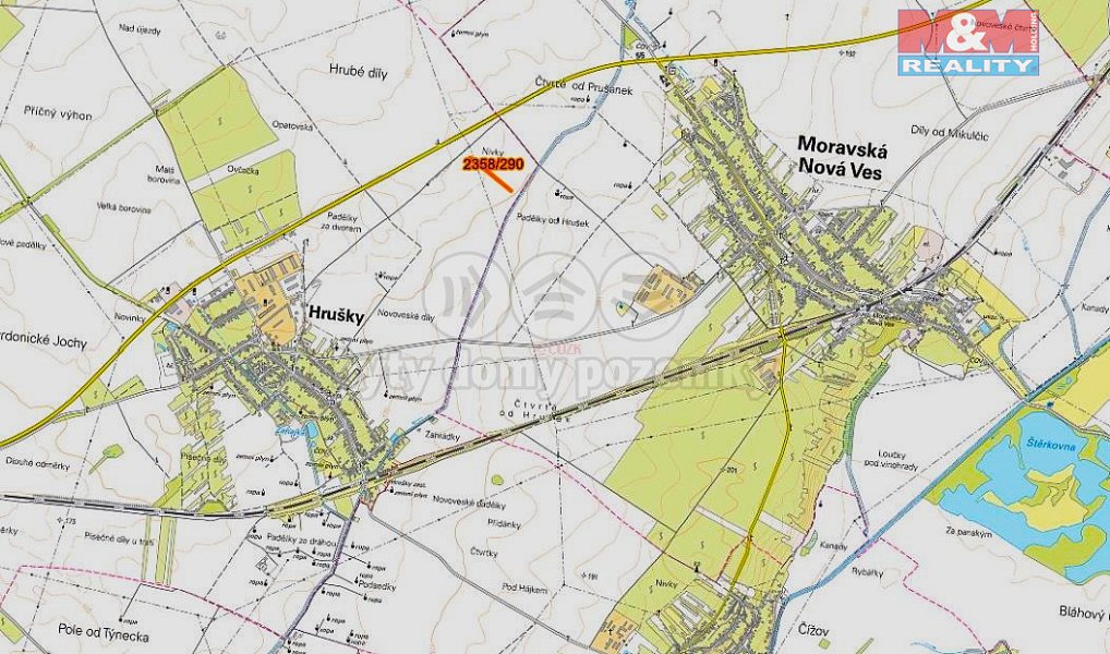 Prodej pole 243 m², Hrušky – náhled fotky 3