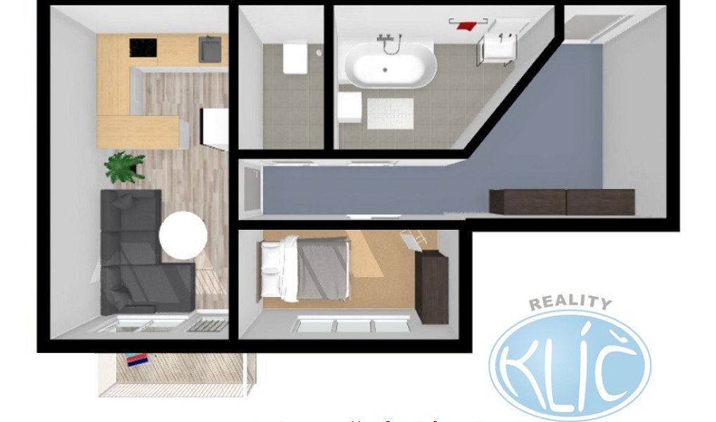 Pronájem bytu 2+kk 43 m², Tábor – náhled fotky 2