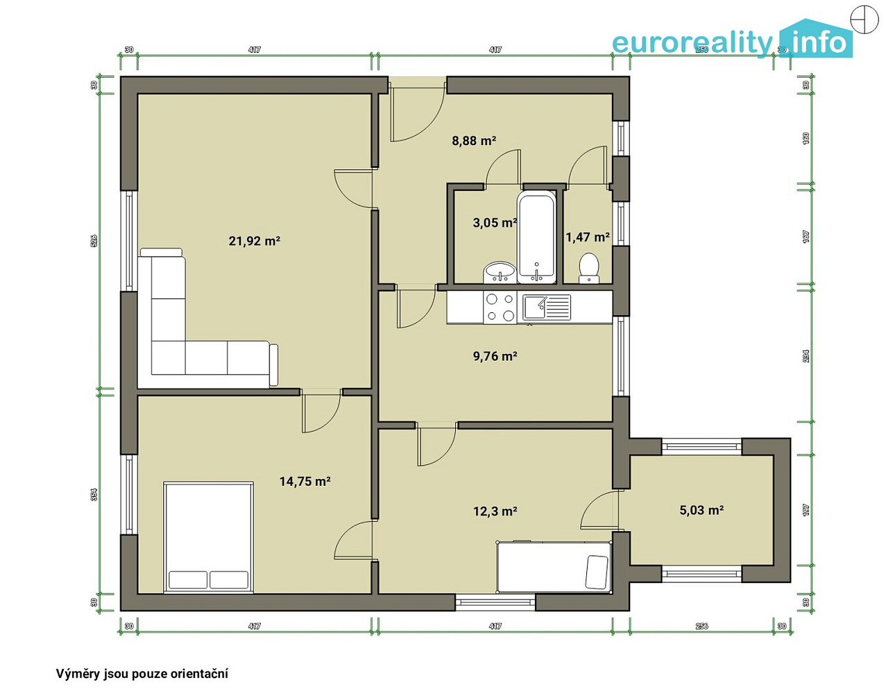 Prodej bytu 3+1 72 m² – další