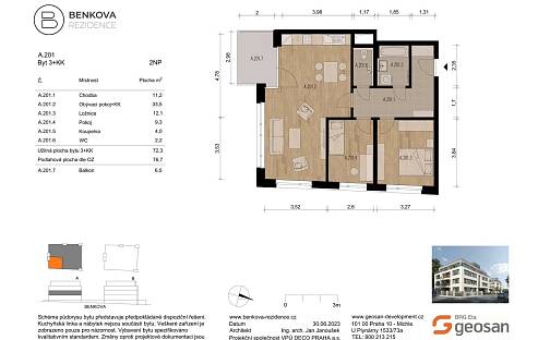Prodej bytu 3+kk 76 m², Benkova, Praha 4 - Chodov