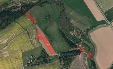 Prodej pole 19 007 m², Křešín - Kramolín, okres Pelhřimov