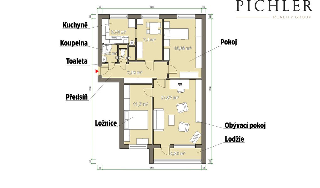 Prodej bytu 3+1 73 m², Plzeň – náhled fotky 2