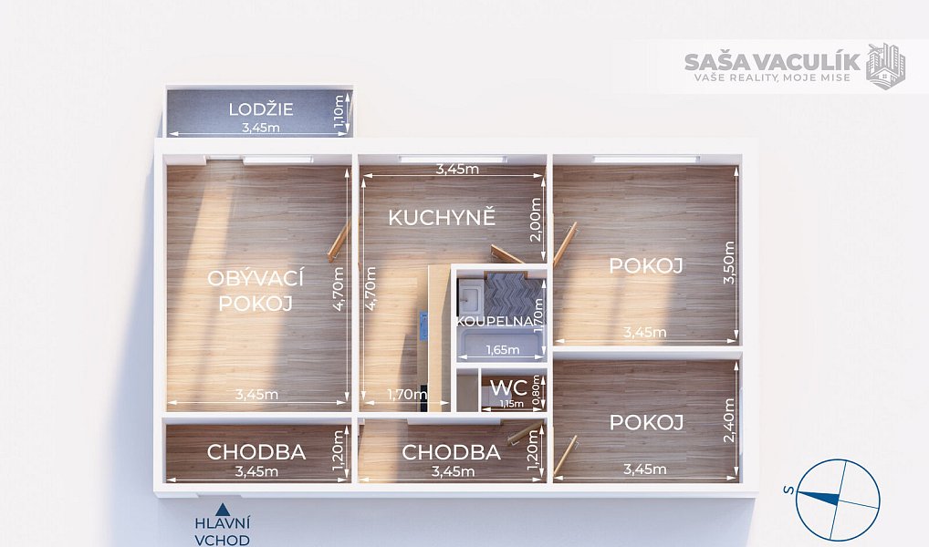 Pronájem bytu 3+1 60 m², Vsetín – náhled fotky 19