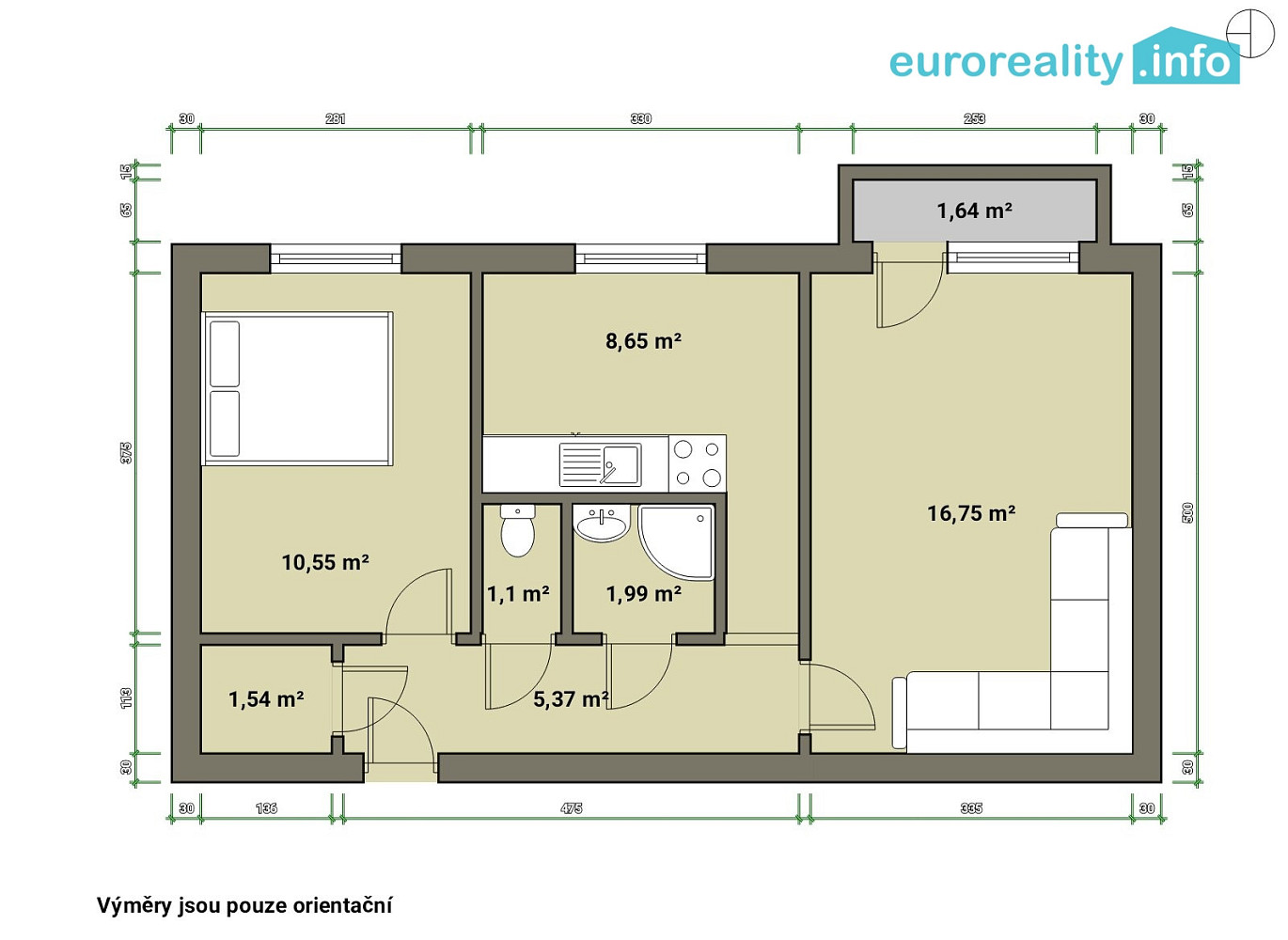 Prodej bytu 2+1 46 m² – fotografie 5