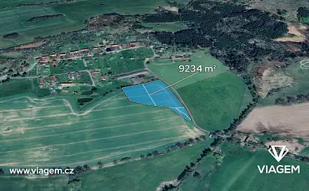 Prodej pole 1 539 m², Jistebnice, okres Tábor
