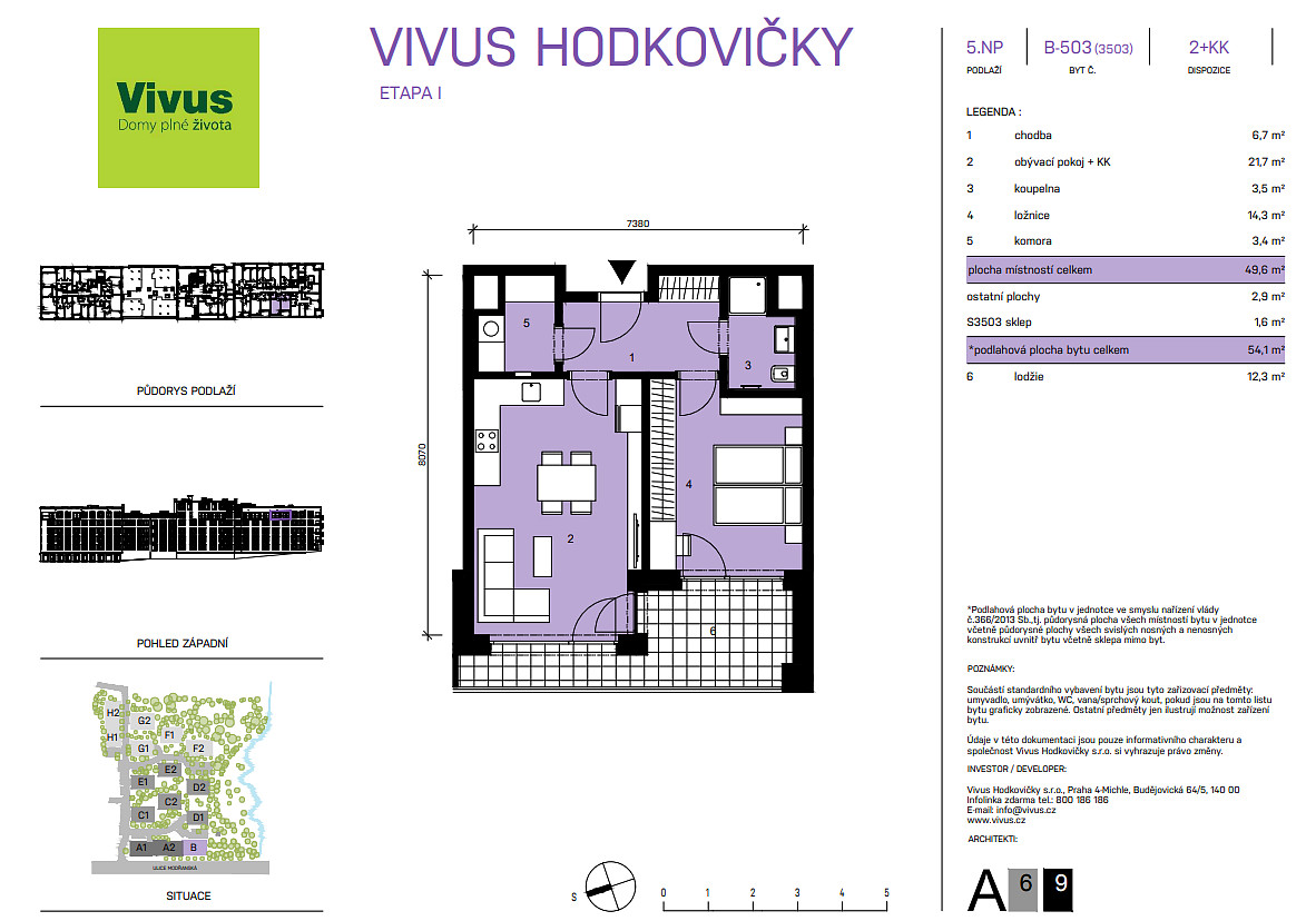 Prodej bytu 2+kk 54 m²