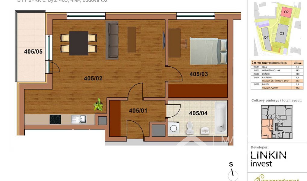 Pronájem bytu 2+kk 59 m², Praha – náhled fotky 54
