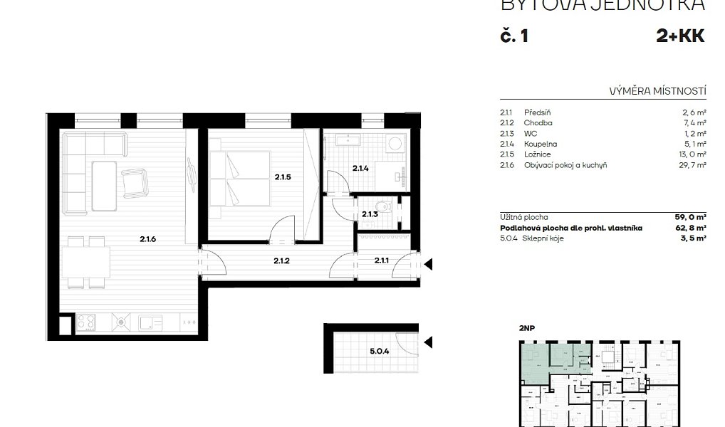 Prodej bytu 2+kk 63 m², Roudnice nad Labem – náhled fotky 7