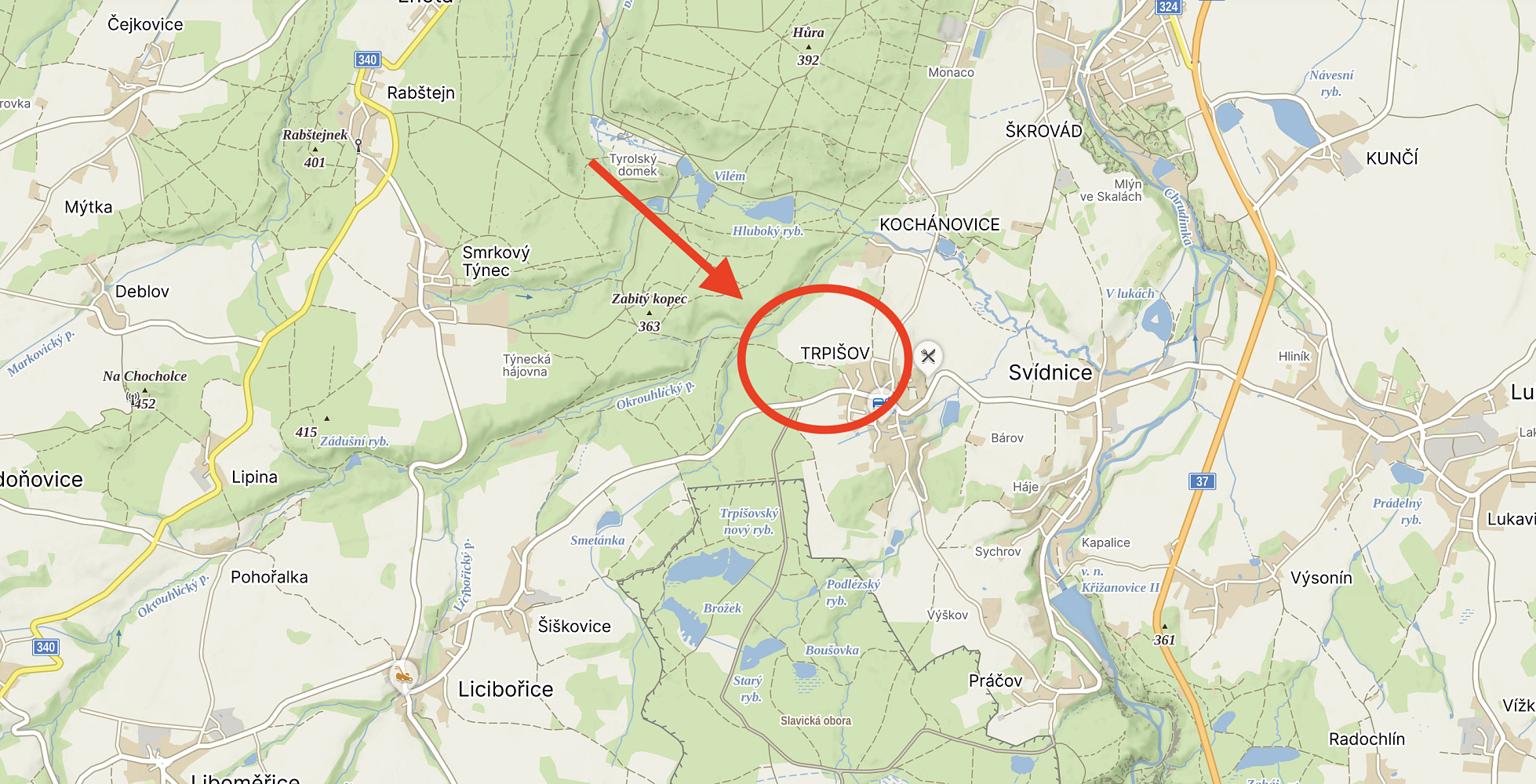 Prodej pole 3486 m² – pohled 2