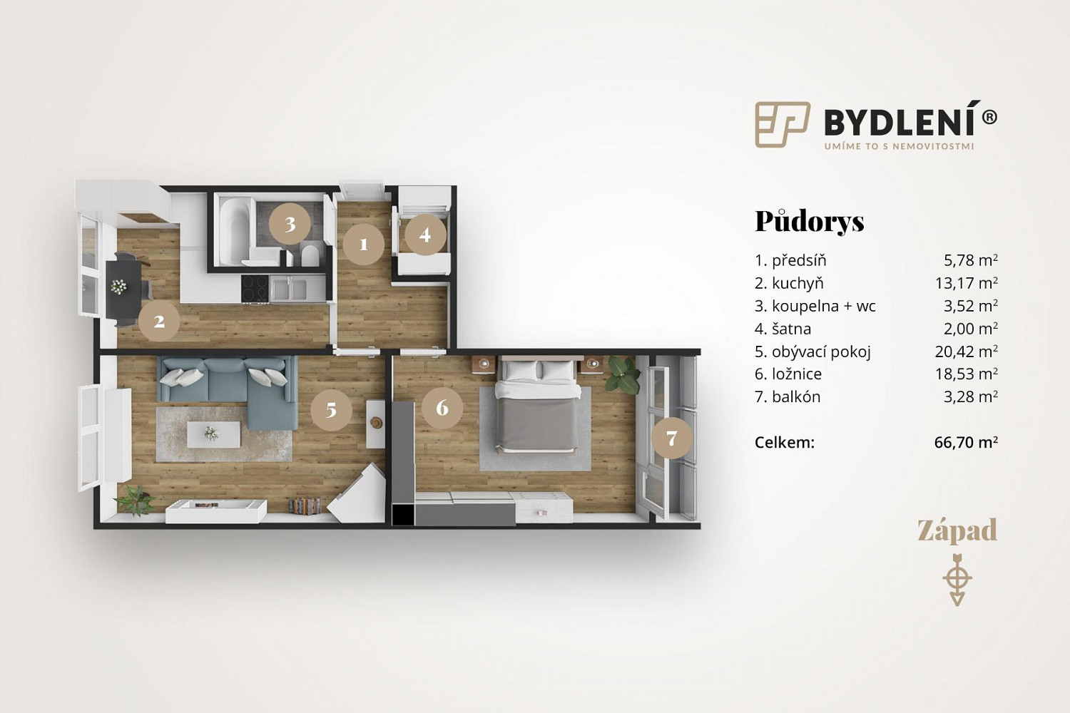 Prodej bytu 2+1 66 m² — photo 2