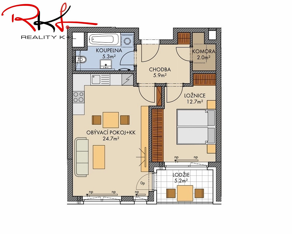 Prodej bytu 2+kk 53 m² – fotografie 2