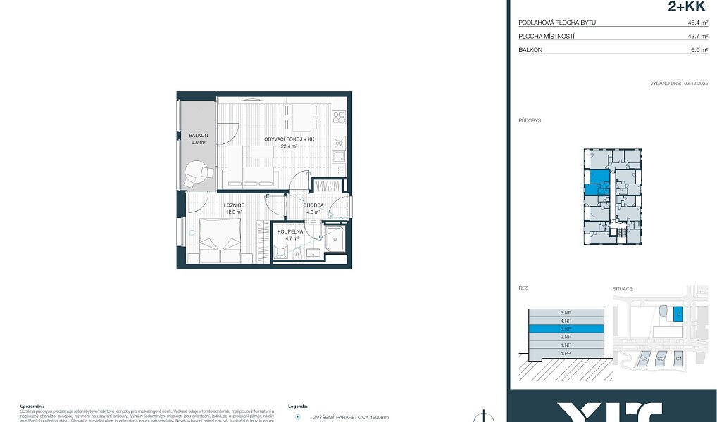Prodej bytu 2+kk 44 m², Praha – náhled fotky 2