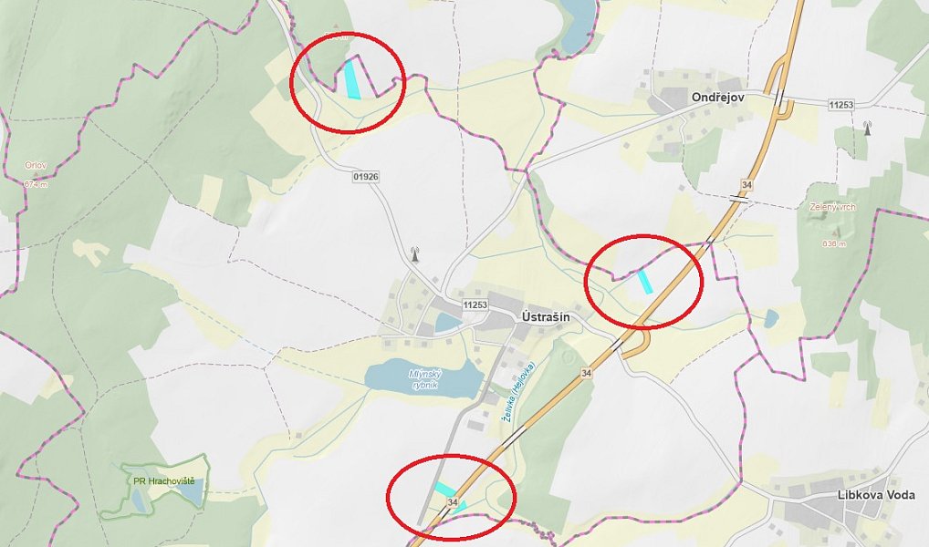 Prodej pole 17 317 m², Ústrašín – náhled fotky 2