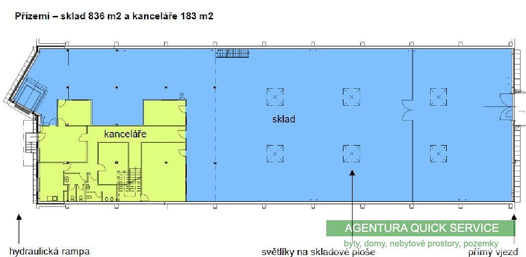Pronájem skladovacích prostor 1 395 m² – fotografie 3