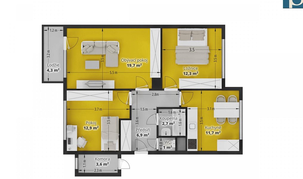 Prodej bytu 3+1 75 m², Praha – náhled fotky 24