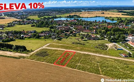 Prodej stavebního pozemku 1 800 m², Přesecká, Třeboň - Břilice, okres Jindřichův Hradec