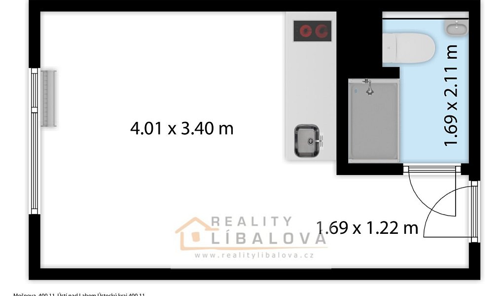 Pronájem bytu 1+kk 20 m², Ústí nad Labem – náhled fotky 25