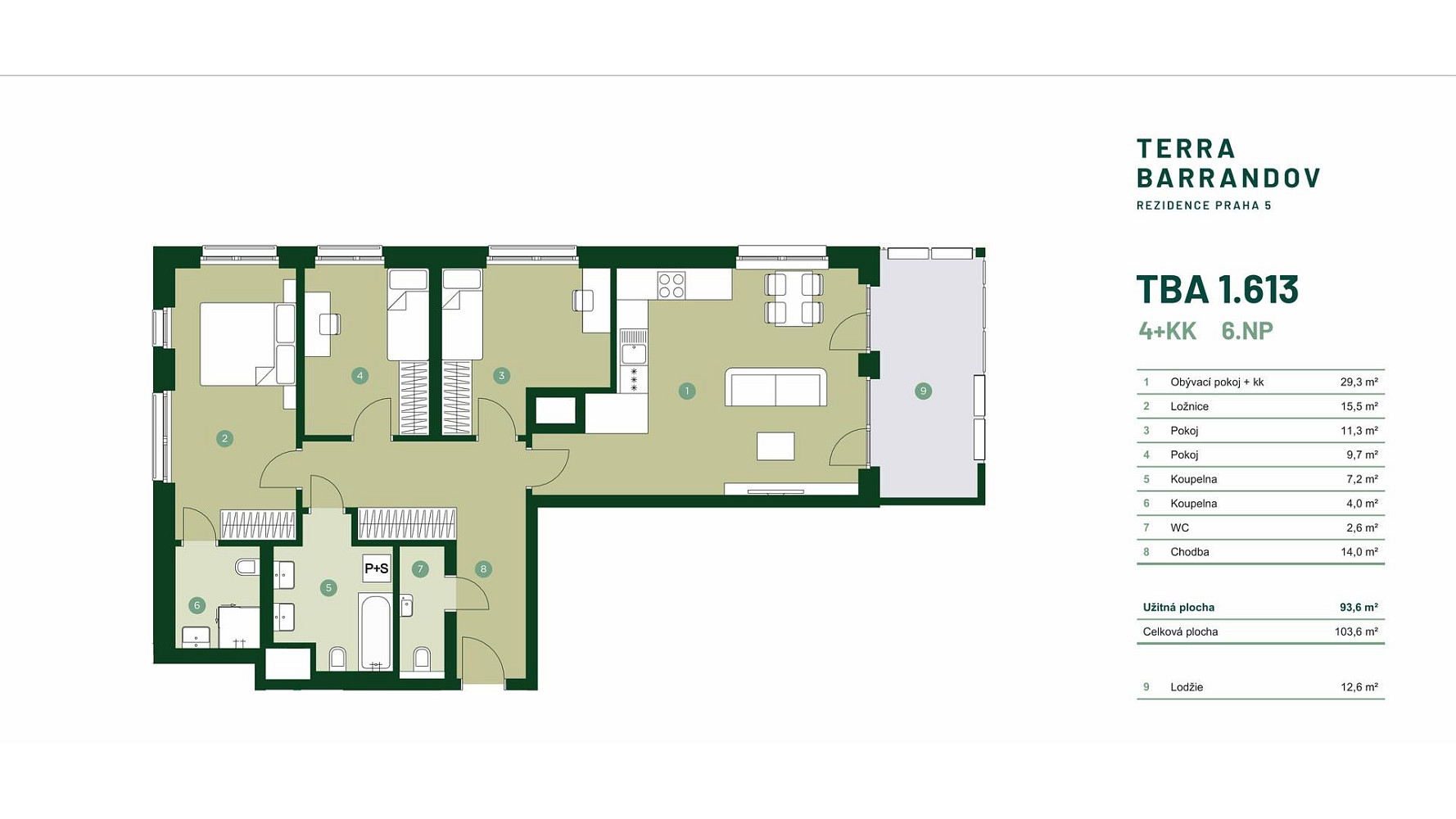 Prodej bytu 4+kk 94 m² – pohled 2