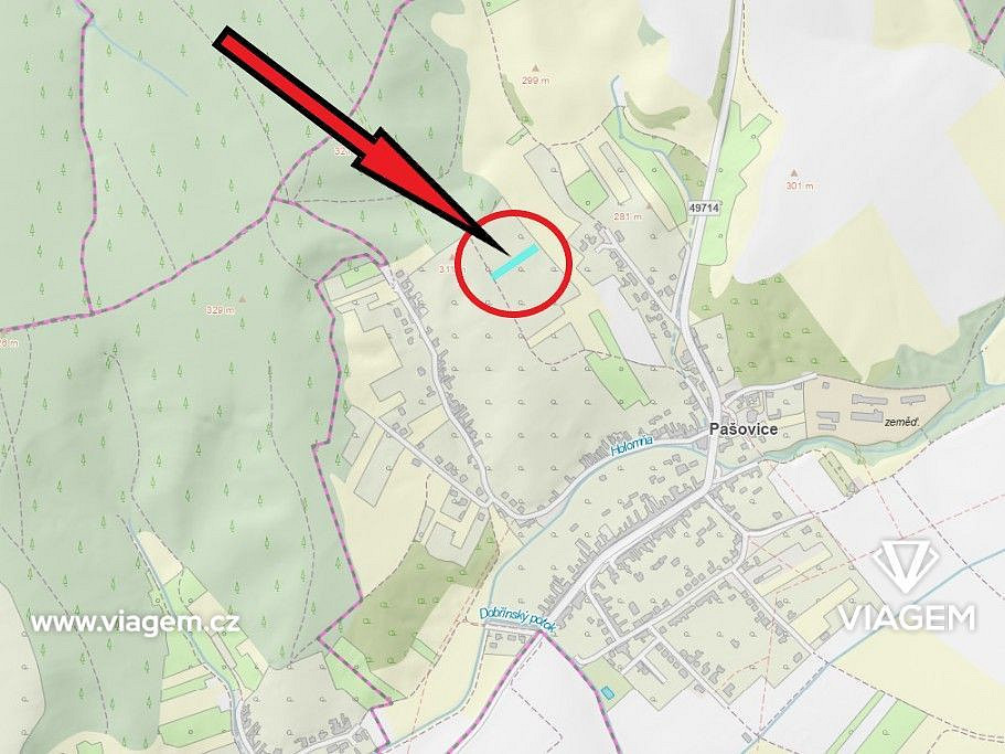 Pole 1 496 m², Podíl 50 % o výměře 748 m² – pohled 4