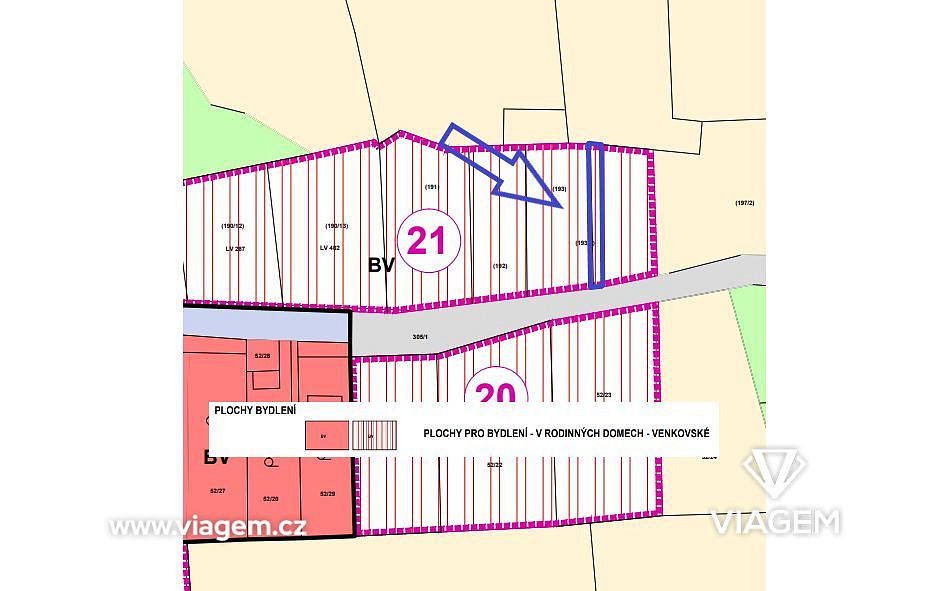 Prodej stavebního pozemku 110 m² – pohled 2