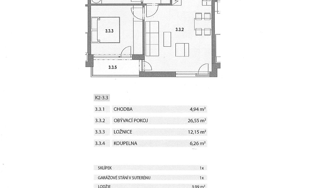Pronájem bytu 2+kk 50 m², Roztoky – náhled fotky 2