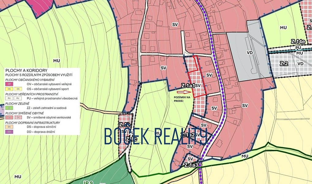 Prodej stavebního pozemku 2 431 m², Újezd – náhled fotky 2