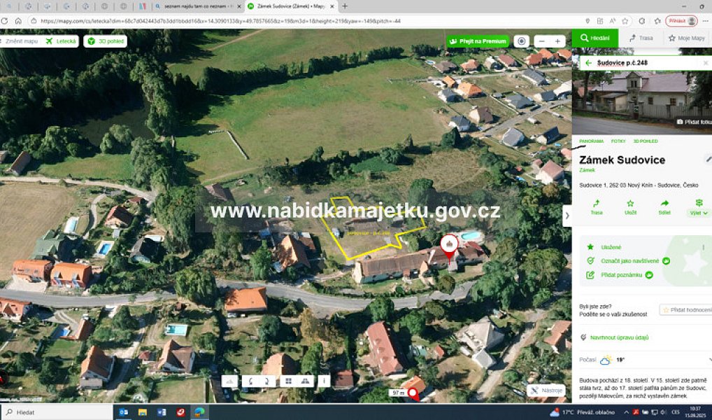 Prodej zahrady 1 488 m², Nový Knín – náhled fotky 2