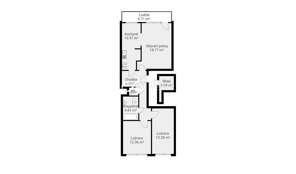 Prodej bytu 3+1 77 m², Praha – náhled fotky 2