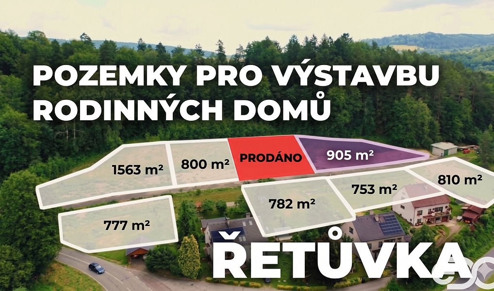 Prodej stavebního pozemku 905 m², Řetůvka – fotka 1 z 14