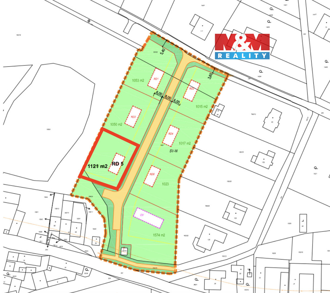 Prodej stavebního pozemku 1 121 m²