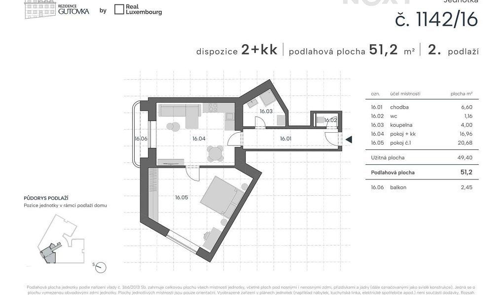 Prodej bytu 2+kk 51 m², Praha – náhled fotky 2
