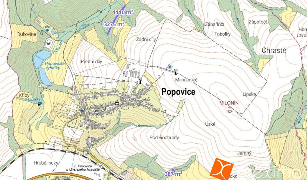 Prodej lesa 4 772 m², Popovice – náhled fotky 3