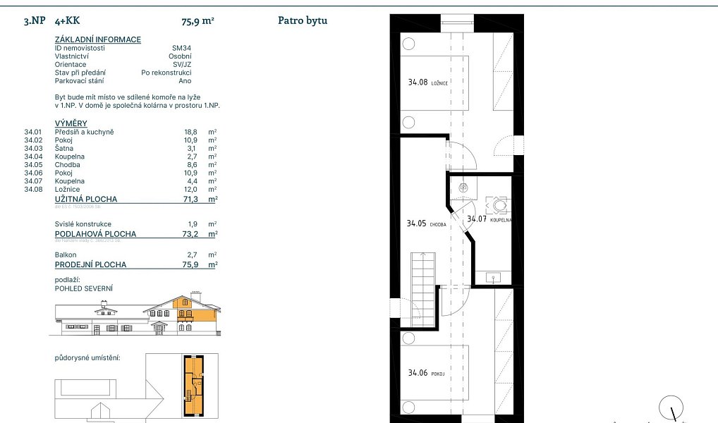 Prodej bytu 4+kk 71 m², Špindlerův Mlýn – náhled fotky 3
