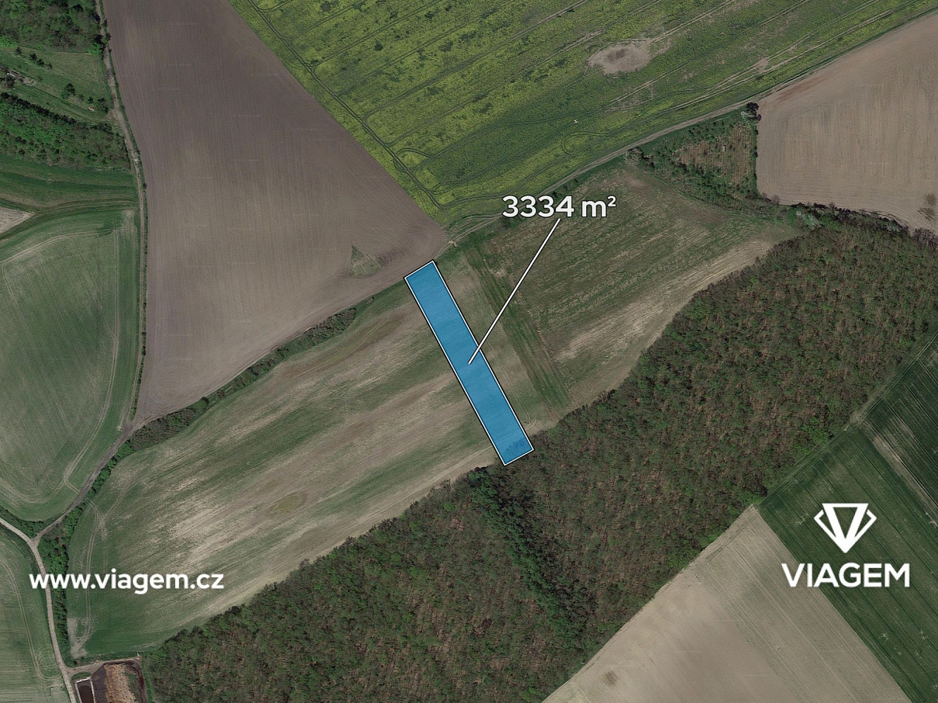 Pole 3 334 m², Podíl 25 % o výměře 834 m² – pohled 2